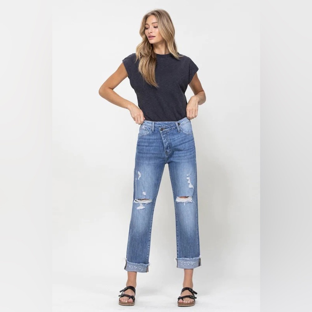CRISS CROSS VINTAGE BOYFRIEND JEAN BY FLYING MONKEY